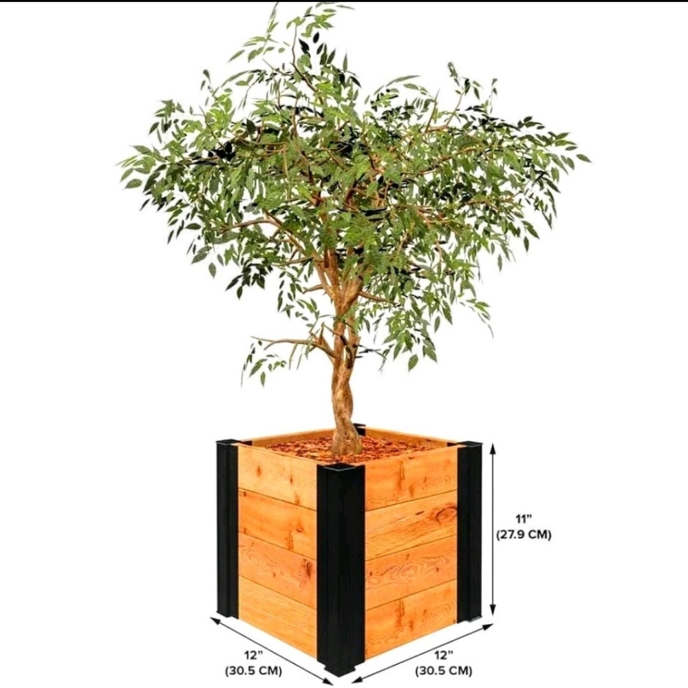 Vita Wooden Planter Box with Black Accents - Picture 6 of 8